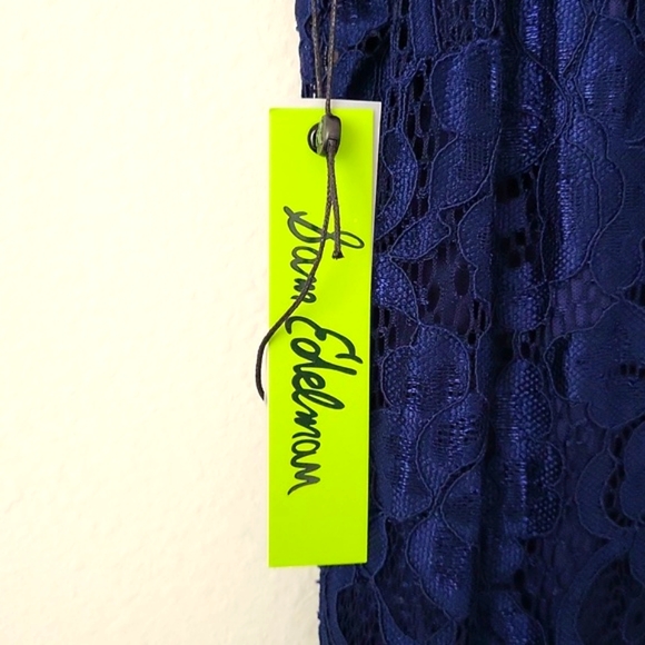 SAM EDELMAN Blue Lace Dress Sleeveless Sheath Tie Bow Back - Picture 8 of 9